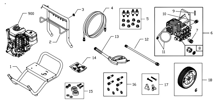 Briggs & Stratton pressure washer model 020380 replacement parts, pump breakdown, repair kits, owners manual and upgrade pump.